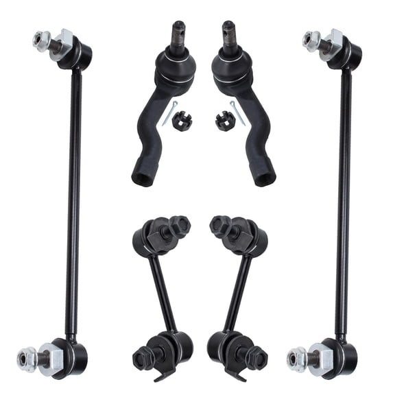 Detroit Axle - 6pc Suspension Kit for 03-08 Infiniti FX35 FX45 4 Front Rear Sway Bar End Links 2 Outer Tie Rod End Links 2004 2005 2006 2007 Replacement