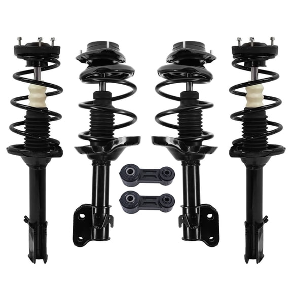 Detroit Axle - 6pc Suspension Kit for 2004-2007 Subaru Impreza [Wagon], 4 Front & Rear Struts with Coil Spring Assembly 2 Front Sway Bar End Links 2005 2006 Replacement