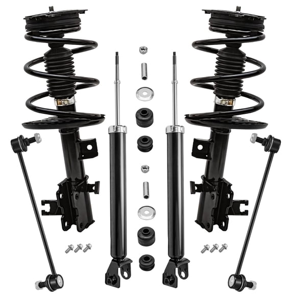 Detroit Axle - 6pc Suspension Kit for 2013-2018 Nissan Altima [Sedan] 2 Front Struts with Coil Spring 2 Rear Shock Absorbers 2 Front Sway Bar Links 2014 2015 2016 2017 Replacement