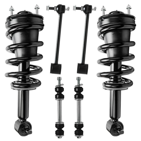 Detroit Axle - 6pc Suspension Kit for Chevy GMC Suburban Yukon XL 1500 Tahoe Avalanche Escalade EXT ESV Complete 2 Front Struts w/Coil Spring 4 Front Rear Sway Bar Links Replacement Struts