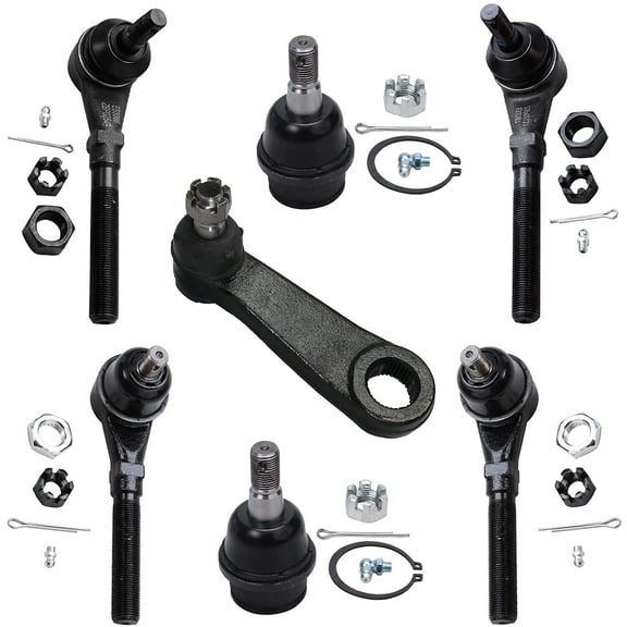 Detroit Axle - 7pc 4WD Front Tie Rods Lower Ball Joints Pitman Arm Replacement for Ford F-150