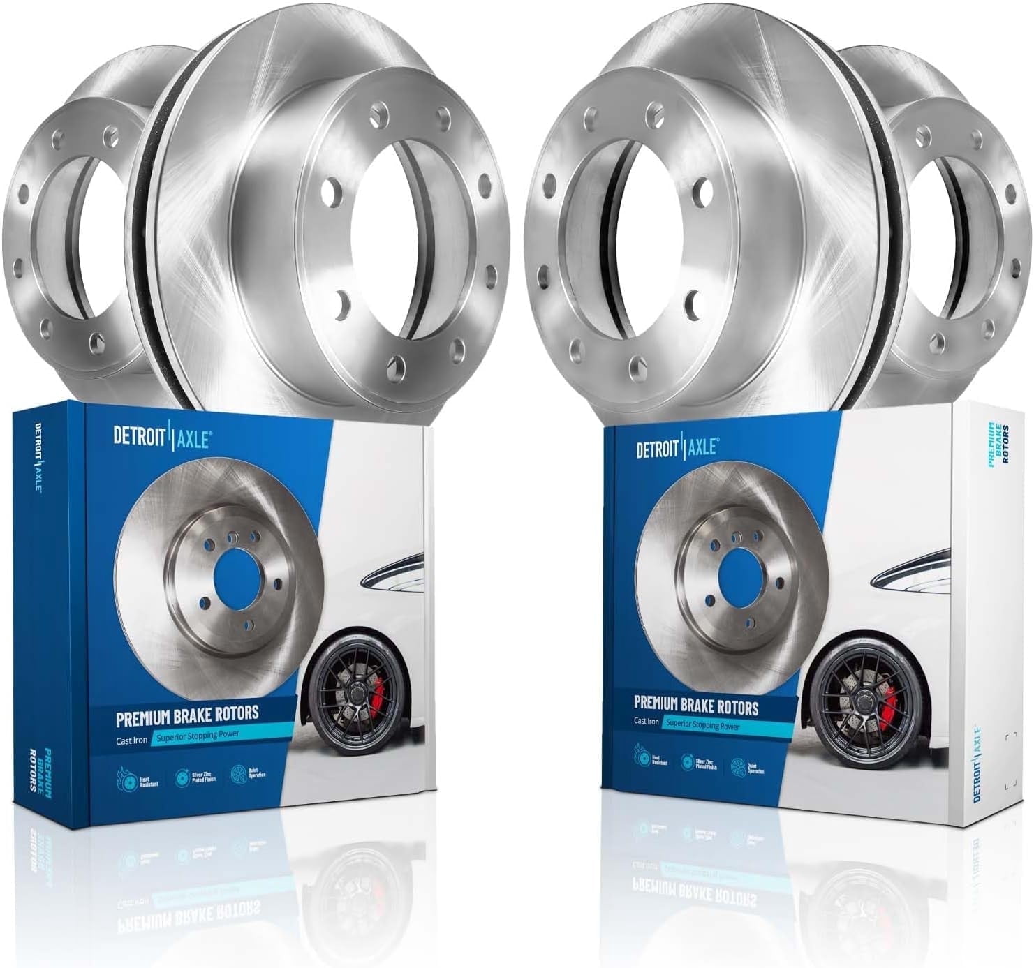 Detroit Axle - 8-Lug Brake Rotors for 2013-2022 Ford F-350 Super Duty, 2013-2016 F-450 Super Duty, Disc Brake Rotors Replacement : 14.29" inch Front and Rear Rotor