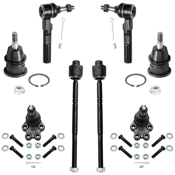 Detroit Axle - 8PC Front Inner and Outer Tie Rod Ends Upper Lower Ball Joints Replacement for 1999-2006 Silverado 1500 2WD Models w/Coil Spring Suspension