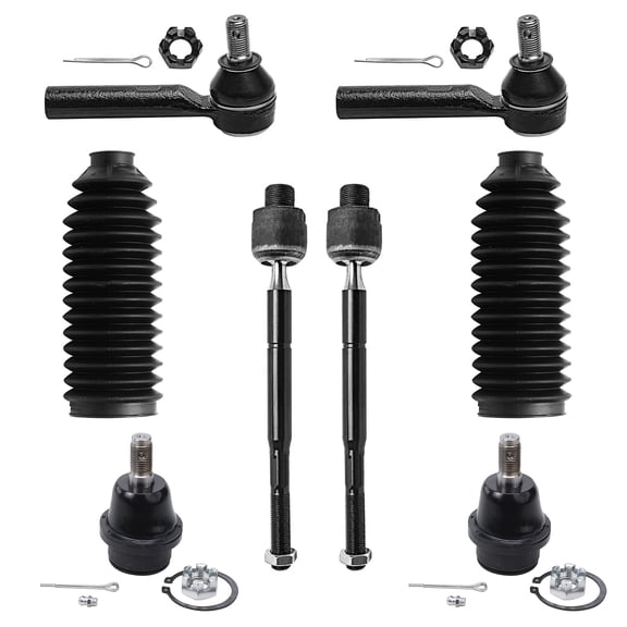 Detroit Axle - 8PC Front Lower Ball Joints, Inner Outer Tie Rods and Rack Boots for 2003-2009 Toyota 4Runner - [2003-2009 Lexus GX470]