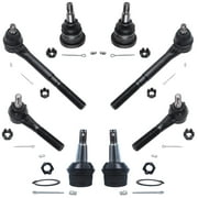 Detroit Axle - 8PC Front Upper and Lower Ball Joints, Inner and Outer Steering Tie Rod Ends for 1997 1998 1999 Dodge Ram 1500 RWD