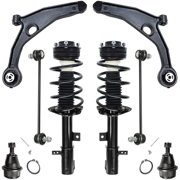 Detroit Axle - 8pc 2.4L FWD Front Struts Lower Control Arms Suspension Kit Replacement for Dodge Avenger Fits select: 2008,2012-2014 DODGE AVENGER SE