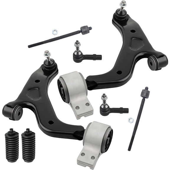 Detroit Axle - 8pc AWD Front End Kit for 2008-2009 Ford Taurus Mercury Sable, 2 Lower Control Arms with Ball Joints 4 Inner Outer Tie Rods 2 Boots Replacement