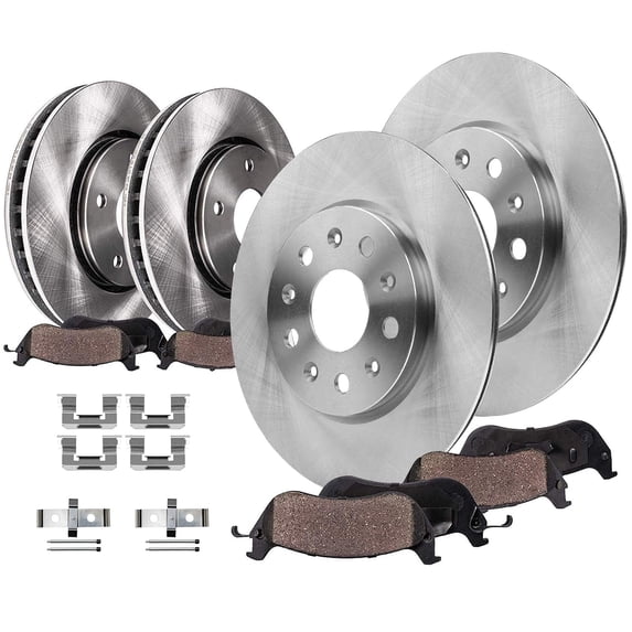 Detroit Axle - 8pc Brake Kit for 2015-2019 Cadillac ATS, 12.64" inch Front and 12.40" inch Rear Disc Brake Rotors Ceramic Brakes Pads with Hardware