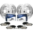 thumbnail image 1 of Detroit Axle - 8pc Brake Kit for 2016 2017 INFINITI QX50 2023 2024 Nissan Z, Drilled and Slotted Disc Brakes Rotors Ceramic Brake Pads Replacement : 12.60" inch Front and 12.13" inch Rear Rotors, 1 of 8