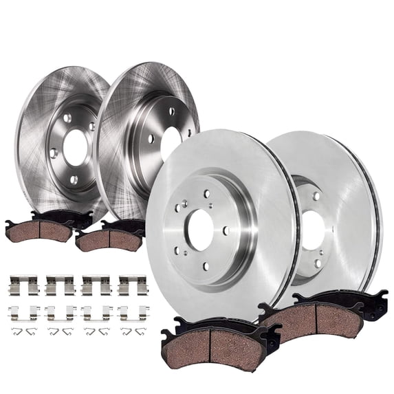 Detroit Axle - 8pc Brake Kit for 2017-2025 Honda CR-V,Disc Brake Rotors Ceramic Brake Pads w/Hardware 2018 2019 2020 2021 2022 2023 2024 Replacement: 12.28" inch Front 12.20" inch Rear