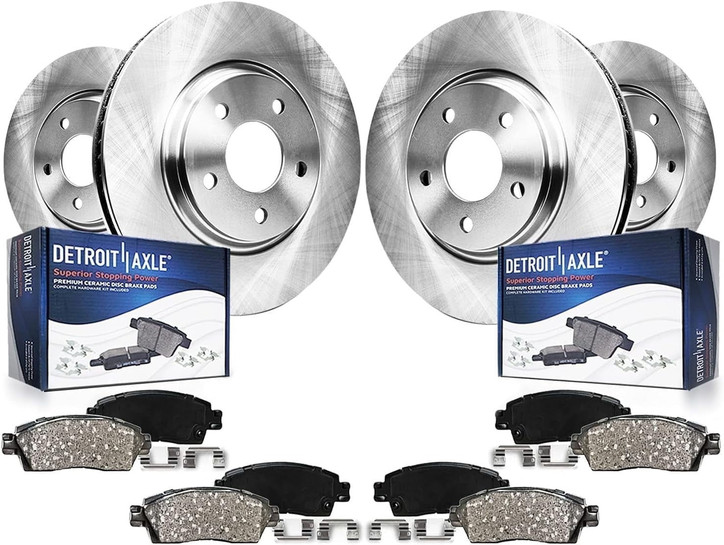 Detroit Axle - 8pc Brake Kit for 2018-2020 Nissan Rogue 2019-2021 Rogue Sport, 11.65" Front and 11.50" Rear Disc Brake Rotors Ceramic Brake Pads