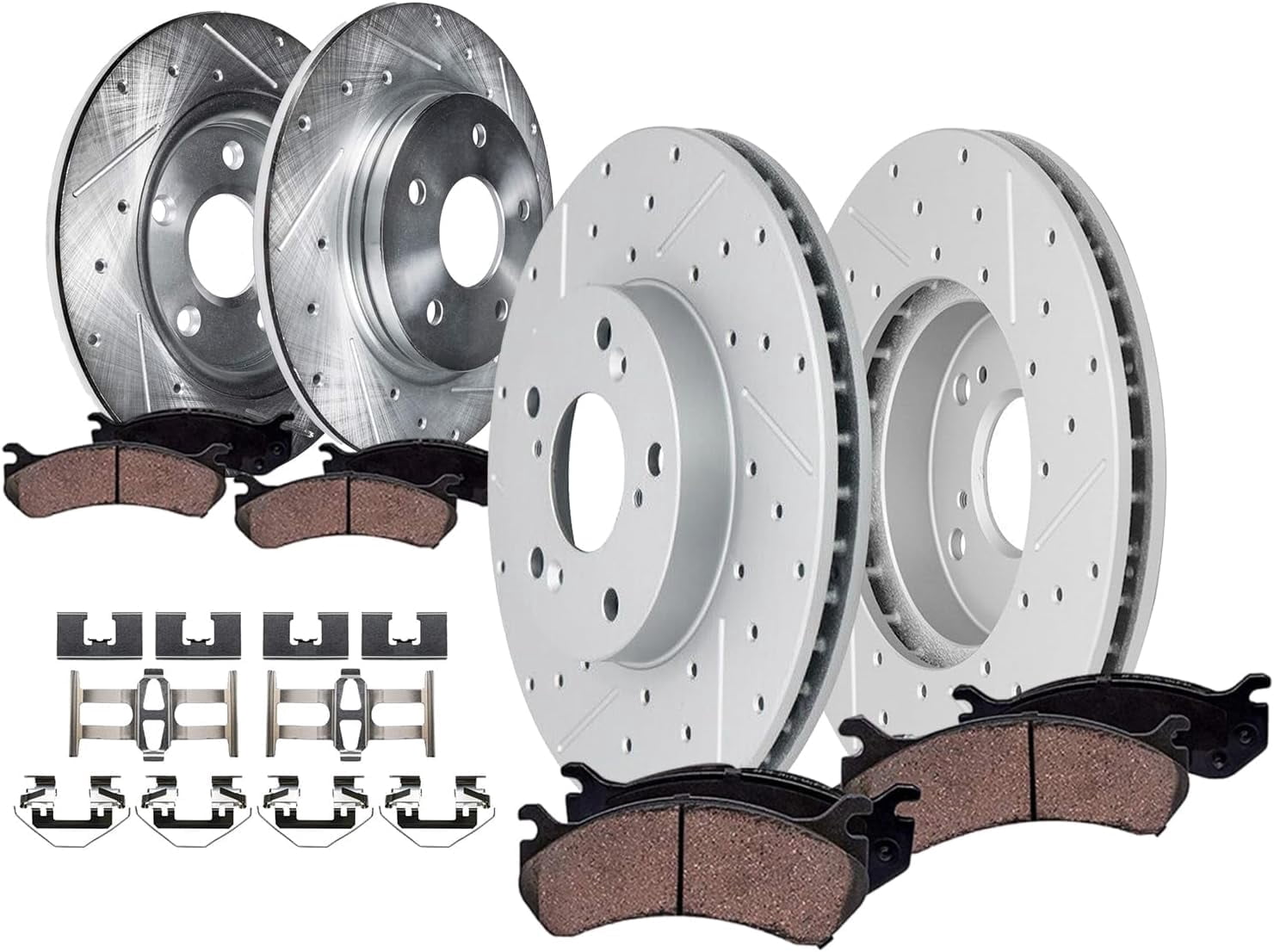 Front Rear Drilled Disc Brake Rotors +Ceramic Pads for Acura