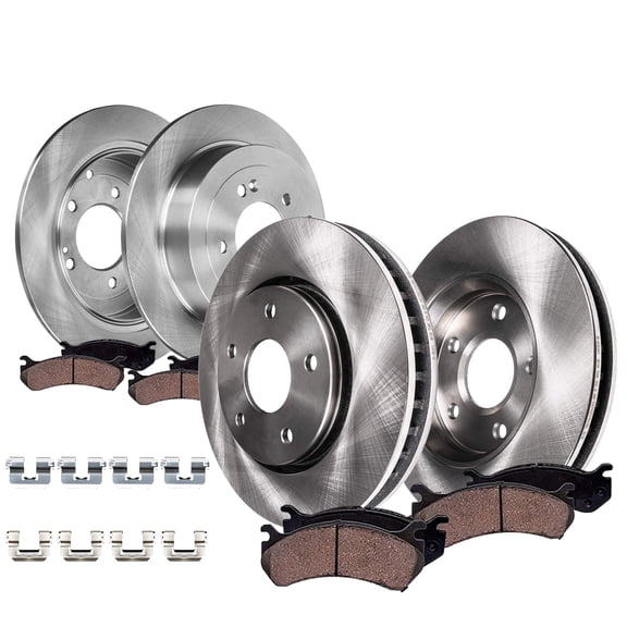 Detroit Axle - 8pc Brake Kit for 2017 2018 2019 2020 2021 2022 Kia Sportage, Disc Brake Rotors Ceramic Brakes Pads with Hardware Replacement : 12.60" inch Front and 11.89" inch Rear Rotor