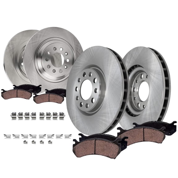 Detroit Axle - 8pc Brake Kit for 2014 2015 Jeep Cherokee [Models with Code BRG] Disc Brake Rotors Ceramic Brake Pads: 12.99" Front and 12.60" Rear Rotor