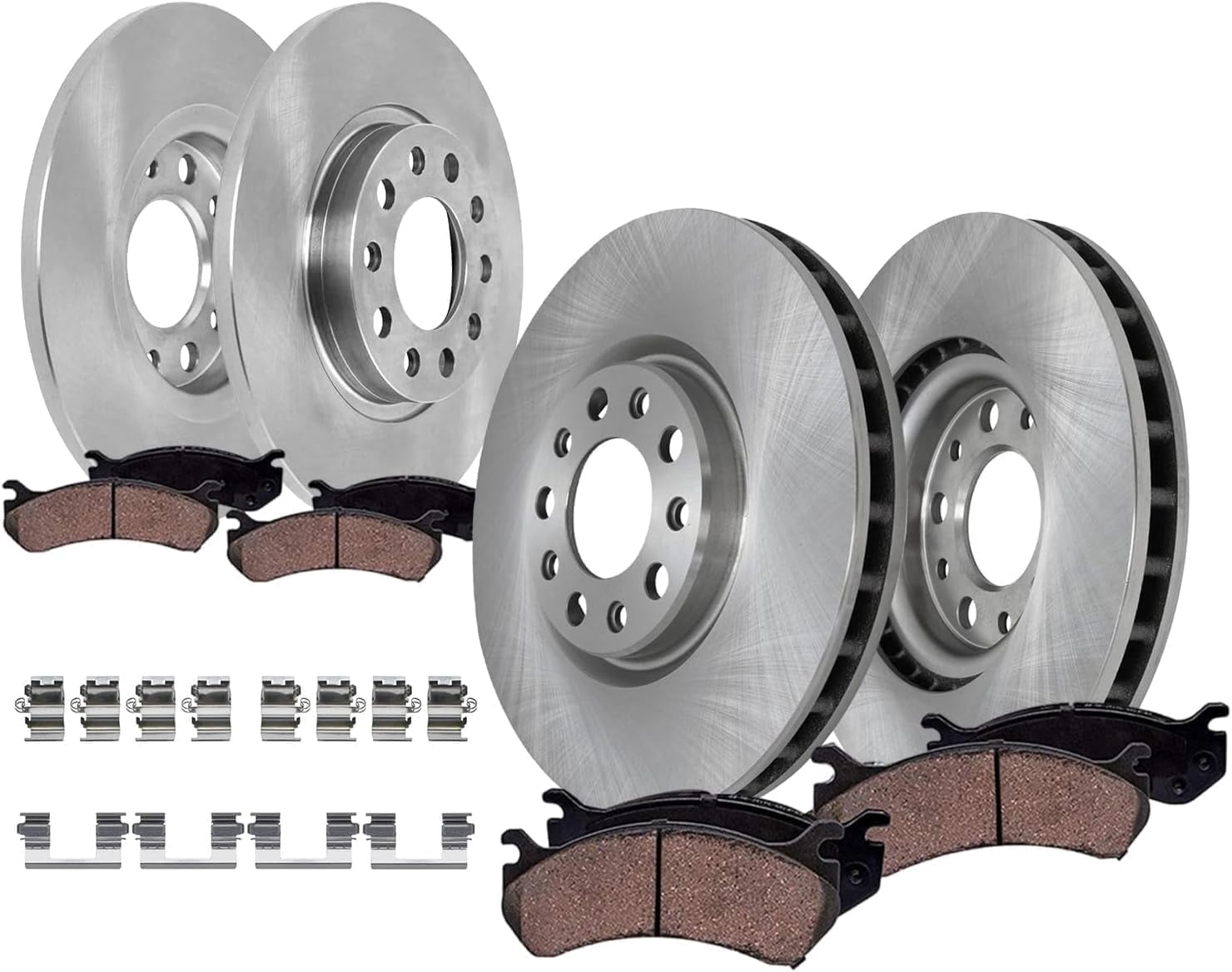 Detroit Axle - 8pc Brake Kit for 2014-2022 Jeep Cherokee, 2015 2016 2017 2018 2019 2020 2021 Disc Brakes Rotors Ceramic Brake Pads Replacement : 12.99" inch Front and 10.95" inch Rear Rotor