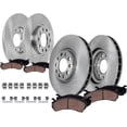 thumbnail image 1 of Detroit Axle - 8pc Brake Kit for 2014-2022 Jeep Cherokee, 2015 2016 2017 2018 2019 2020 2021 Disc Brakes Rotors Ceramic Brake Pads Replacement : 12.99" inch Front and 10.95" inch Rear Rotor, 1 of 11