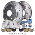 thumbnail image 1 of Detroit Axle - Front 8pc Brake Kit for Chevy Silverado GMC Sierra Savana Express Yukon XL 1500 Escalade ESV EXT, Drilled Slotted Disc Brake Rotors Ceramic Brake Pads Brake Calipers Replacement, 1 of 8