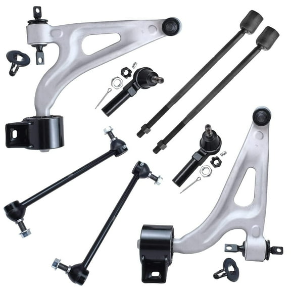 Detroit Axle - 8pc Front Control Arms Kit for 04-07 Ford Freestar Mercury Monterey, Lower Control Arms w/Ball Joints Sway Bar Links Tie Rods Replacement