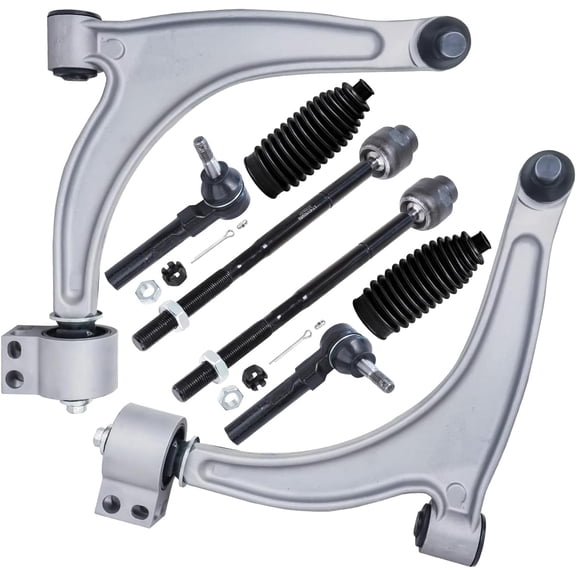 Detroit Axle - 8pc Front Control Arms Kit for Chevrolet Malibu Pontiac G6 Saturn Aura, 2 Lower Control Arms with Ball Joint 2 Inner Tie Rods 2 Outer Tie Rods 2 Tie Rod Boots Replacement