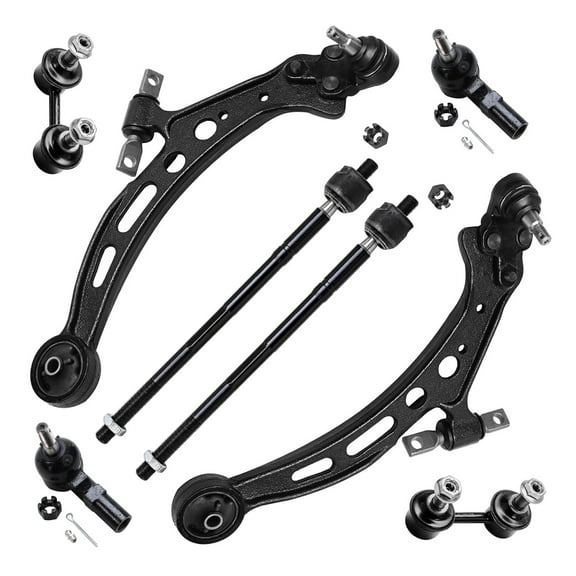 Detroit Axle - 8pc Front End Control Arms Kit for 92-96 Toyota Camry Lexus ES300, 95-96 Avalon, Lower Control Arms w/Ball Joint Sway Bar Links Tie Rods 1992 1993 1994 1995 1996 Replacement