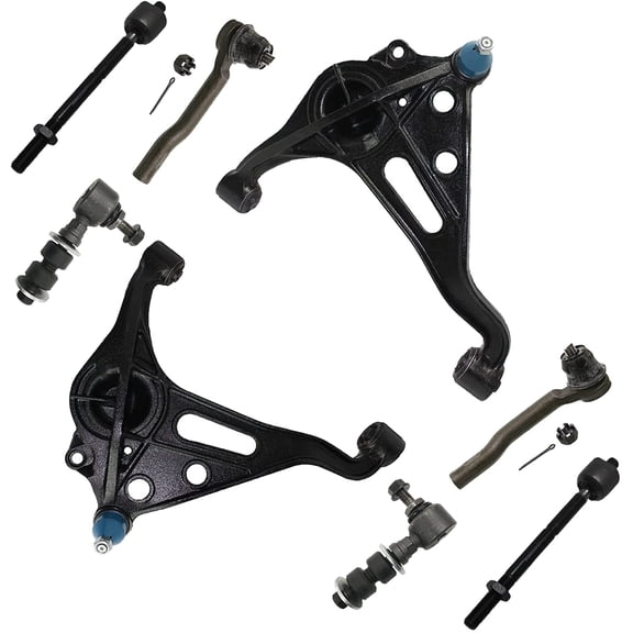 Detroit Axle - 8pc Front End Control Arms Kit for 99-04 Chevy Tracker Suzuki Vitara, 2 Lower Control Arms w/Ball Joints 2 Sway Bar Links 4 Inner & Outer Tie Rod 2000 2001 2002 2003 Replacement