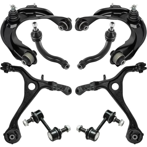 Detroit Axle - 8pc Front End Control Arms Kit for Acura 2004 2005 2006 TL, 2 Upper Control Arms with Ball Joints 2 Lower Control Arms 2 Outer Tie Rods 2 Stabilizer Sway Bars Replacement