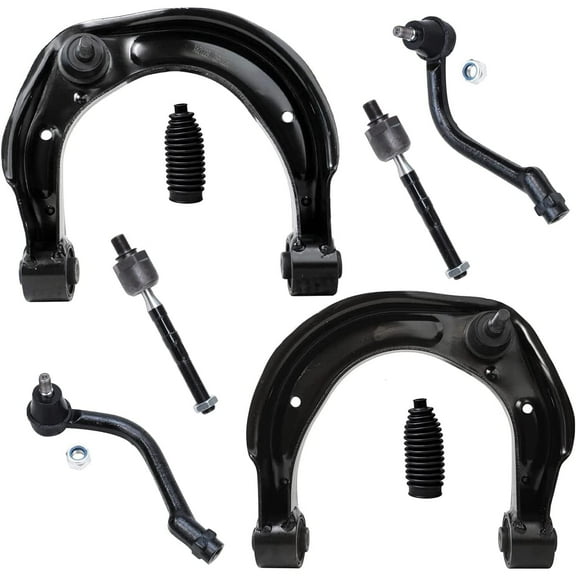 Detroit Axle - 8pc Front End Control Arms Kit for Hyundai 2006-2007 Azera, 2006-2008 Sonata, 2 Upper Control Arms 4 Tie Rods 2 Boots Replacement