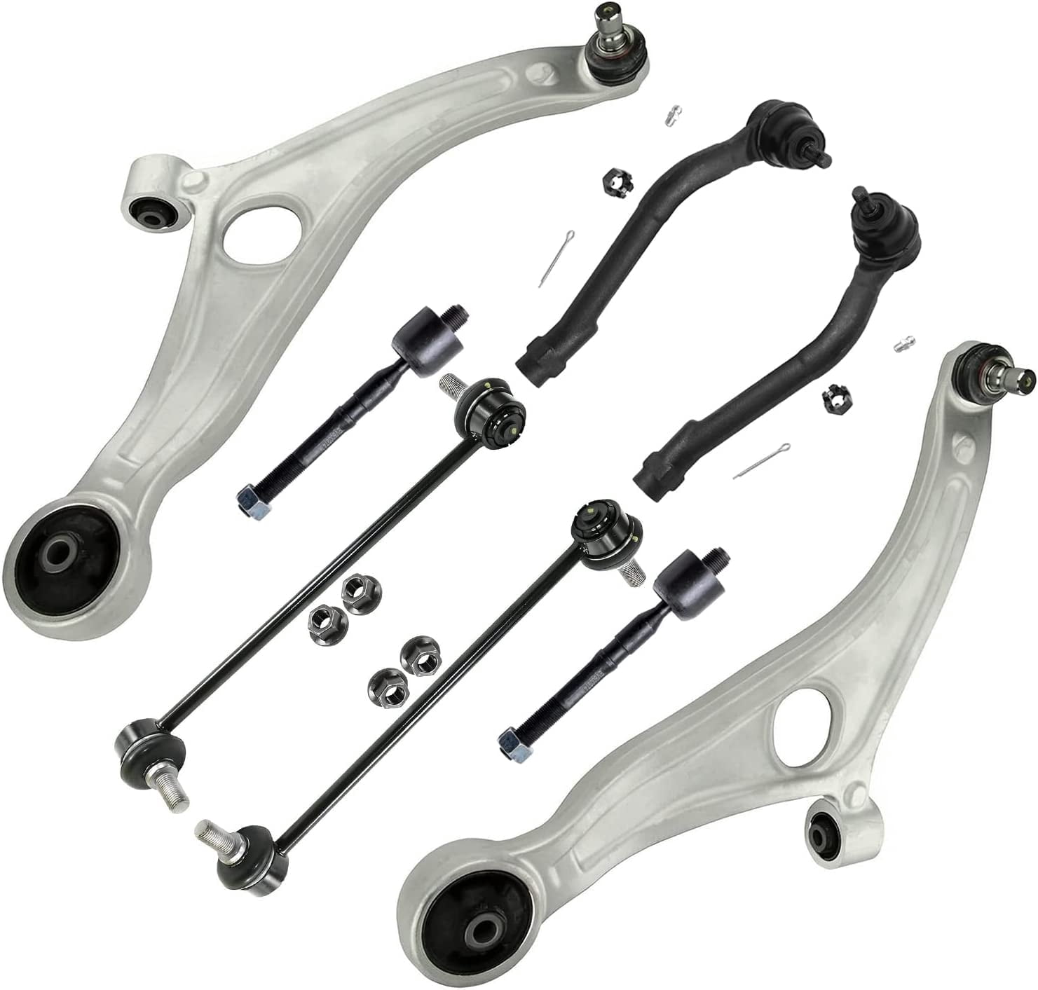 Detroit Axle - 8pc Front End Kit for 15-17 Hyundai Azera, 14-15 Kia Optima 14 Sonata, 2 Lower Control Arms w/Ball Joint 2 Sway Bar Links 4 Inner Outer Tie Rods Replacement