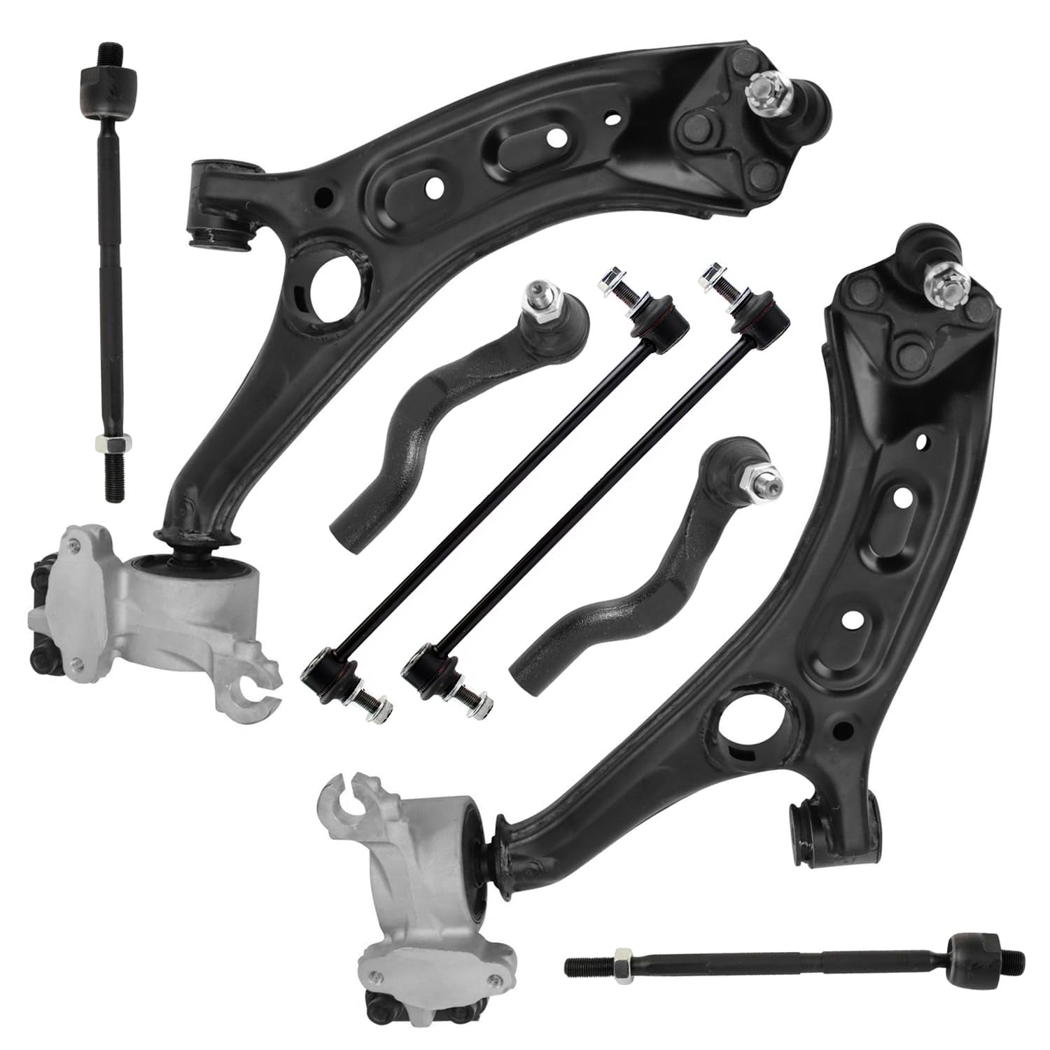 Detroit Axle - 8pc Front End Kit for 2017 2018 2019 2020 2021 2022 Honda CR-V [GAS], 2 Lower Control Arms with Ball Joint 4 Inner and Outer Tie Rods 2 Sway Bar End Links Replacement