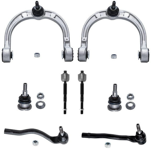 Detroit Axle - 8pc Front End Kit for Mercedes-Benz ML350 GL450 ML320 GL550 GL350 GL320 ML500 ML550 ML450, ML63 AMG, 2 Upper Control Arms 2 Lower Ball Joints 4 Inner Outer Tie Rods Replacement