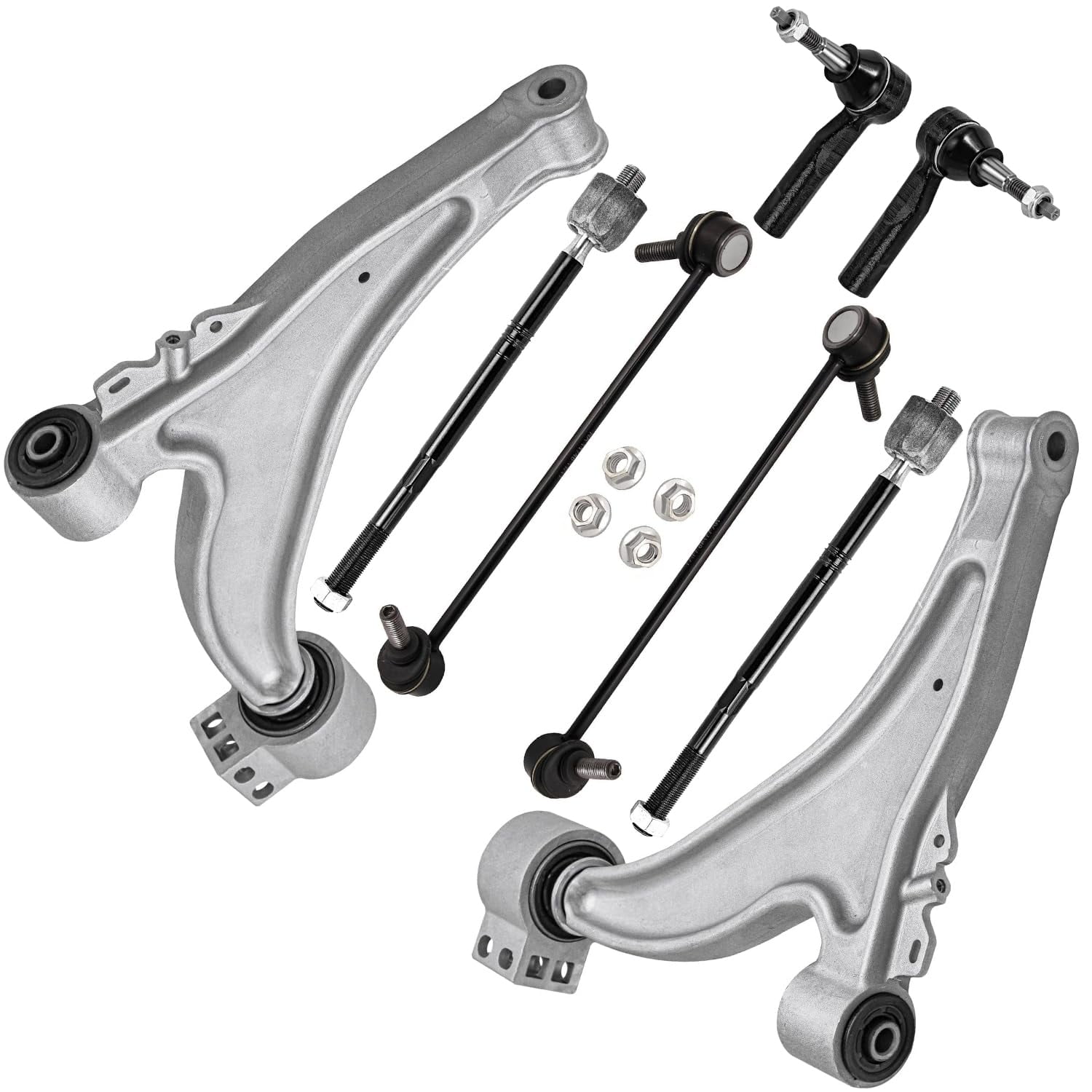 Detroit Axle - 8pc Front End Suspension Kit for 11-16 Buick LaCrosse, 14-17 Regal, 2 Lower Control Arms 2 Sway Bar Links 4 Tie Rod Ends 2014 2015 2016 Replacement