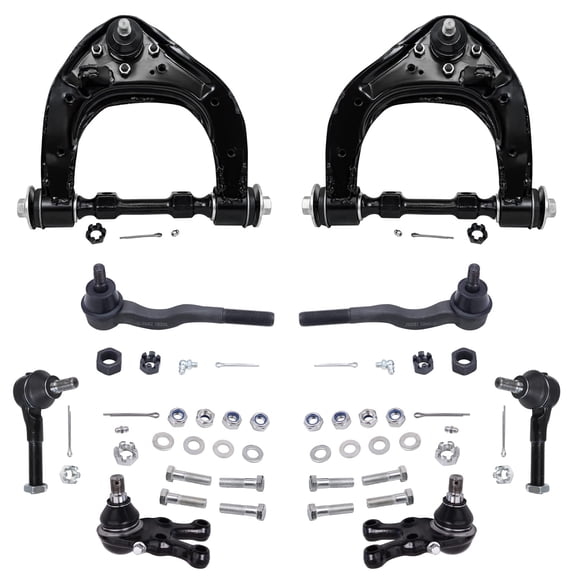 Detroit Axle - 8pc Front End Suspension Kit for 1994-2000 Mitsubishi Montero 1997-2004 Montero Sport 2 Upper Control Arms w/Ball Joints 2 Lower Ball Joints 4 Tie Rods 1998 1999 Replacement