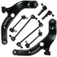 thumbnail image 1 of Detroit Axle - 8pc Front End Suspension Kit for 2001-2003 Mazda Protege Protege5, Lower Control Arms w/Ball Joint Outer Tie Rods Front and Rear Stabilizer Sway Bars 2002 Replacement, 1 of 7