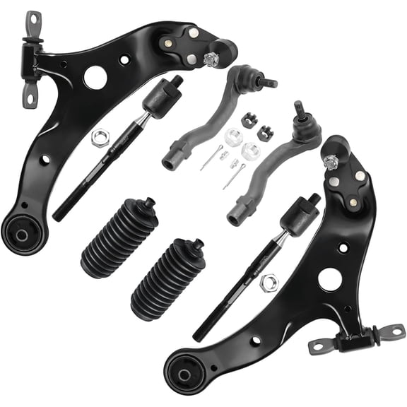 Detroit Axle - 8pc Front End Suspension Kit for 2002 2003 Toyota Camry Lexus ES300, 2 Lower Control Arms w/Ball Joint 4 Inner Outer Tie Rods 2 Boots Replacement