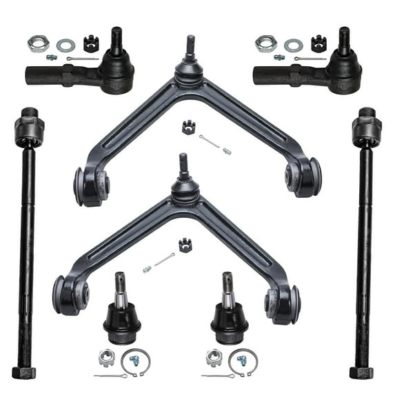 Detroit Axle - 8pc Front End Suspension Kit for 2002-2005 Dodge Ram 1500, 2003 2004 2 Upper Control Arms w/Ball Joints Assembly 2 Lower Ball Joints 4 Tie Rod Ends Replacement
