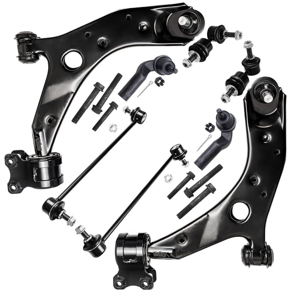 Detroit Axle - 8pc Front End Suspension Kit for 2004-2009 Mazda 3, 2006-2017 5, 2009 3 Sport, 2 Lower Control Arms w/ Ball Joints 2 Outer Tie Rods 4 Front Rear Sway Bars Replacement