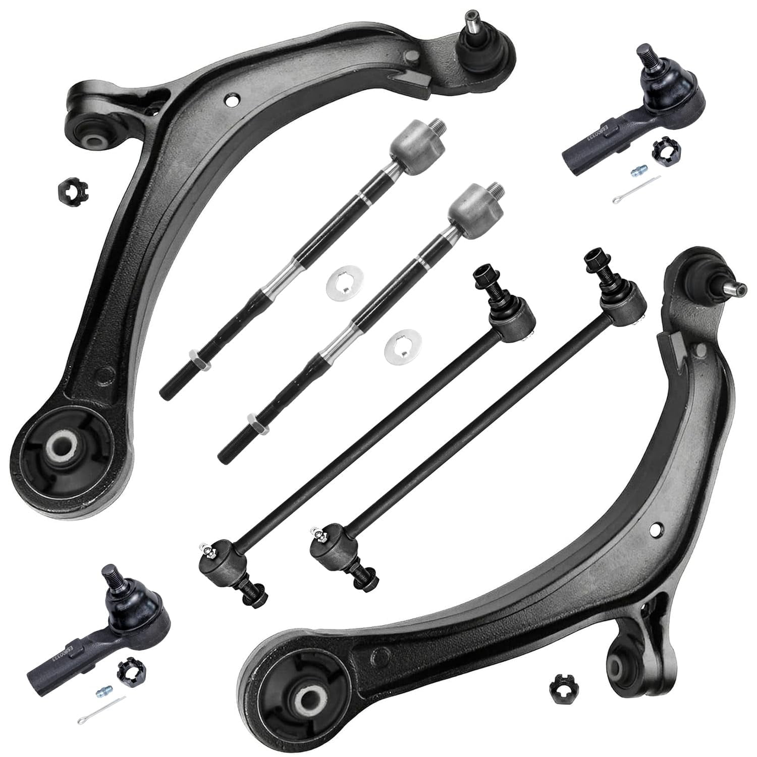 Detroit Axle - 8pc Front End Suspension Kit for 2011-2017 Honda Odyssey 2 Lower Control Arms & Ball Joints 4 Tie Rod End Links 2 Sway Bar Links Replacement