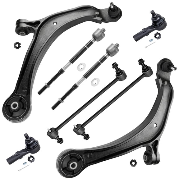 Detroit Axle - 8pc Front End Suspension Kit for 2011-2017 Honda Odyssey 2 Lower Control Arms & Ball Joints 4 Tie Rod End Links 2 Sway Bar Links Replacement