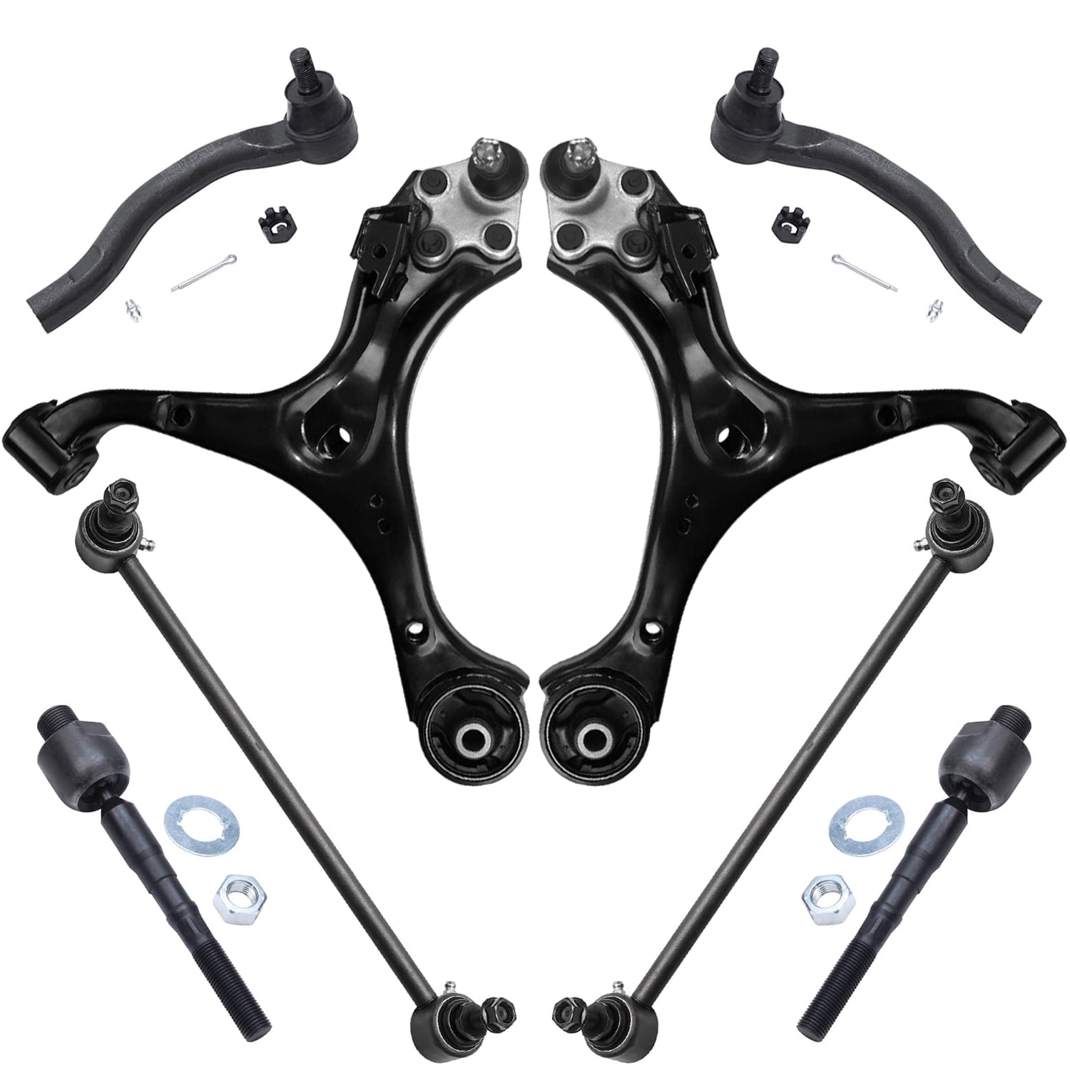 Detroit Axle - 8pc Front End Suspension Kit for Acura 2013-2015 ILX 2012-2015 Honda Civic, 2 Lower Control Arms with Ball Joints 4 Inner & Outer Tie Rod Ends 2 Sway Bar Links Replacement