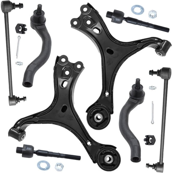 Detroit Axle - 8pc Front End Suspension Kit for Acura 2013-2015 ILX 2012-2015 Honda Civic, 2 Lower Control Arms with Ball Joints 4 Inner & Outer Tie Rod Ends 2 Sway Bar Links Replacement