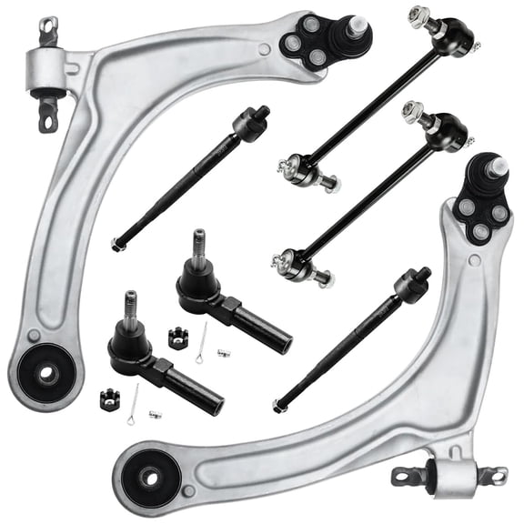 Detroit Axle - 8pc Front End Suspension Kit for Chevrolet HHR Cobalt 2 Lower Control Arms with Ball Joints 4 Inner Outer Tie Rod Ends 2 Sway Bar End Links Replacement
