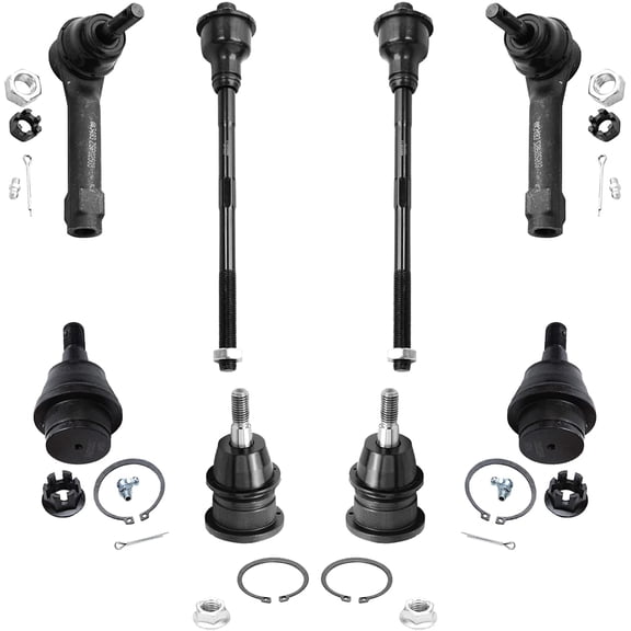Detroit Axle - 8pc Front Inner Outer Tie Rods Upper Lower Ball Joints Replacement for GMC Sierra 1500 Fits select: 2000 CHEVROLET SILVERADO C1500, 2003-2006 CHEVROLET SILVERADO K1500
