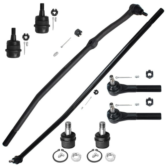 Detroit Axle - 8pc Front Inner Outer Tie Rods Upper and Lower Ball Joints Replacement for 1998-1999 Dodge Ram 1500 4WD