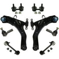 thumbnail image 1 of Detroit Axle - 8pc Front Lower Control Arm w/ Ball Joints, Outer Tie Rods & Front Rear Sway Bars Replacement for 2001 2002 2003 2004 2005 2006 Hyundai Elantra, 1 of 7
