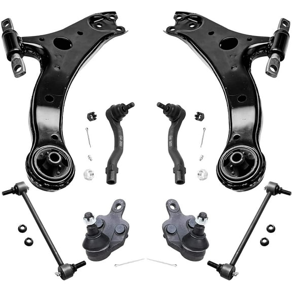 Detroit Axle - 8pc Front Lower Control Arms Ball Joints Outer Tie Rods Sway Bars Replacement for Toyota Highlander Fits select: 2002-2003 TOYOTA CAMRY LE/XLE/SE, 2002-2003 TOYOTA HIGHLANDER LIMITED