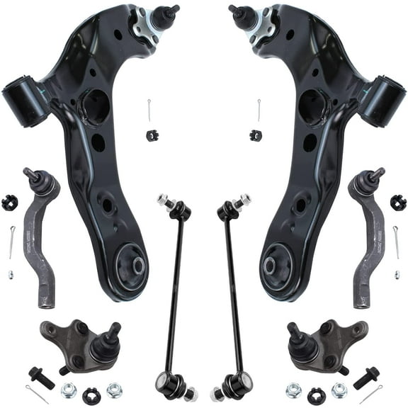 Detroit Axle - 8pc Front Lower Control Arms Ball Joints Sway Bars Outer Tie Rods Replacement for Toyota RAV4 Fits select: 2011 TOYOTA RAV4 LIMITED