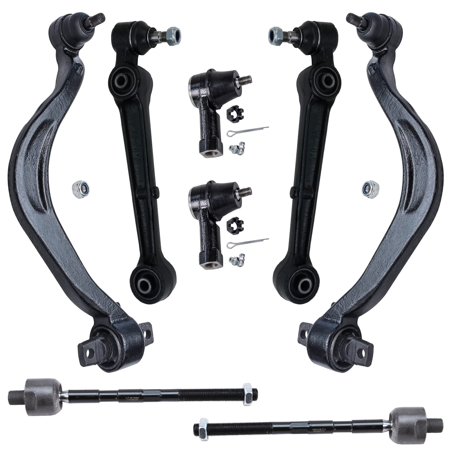 Detroit Axle - 8PC Front Lower Control Arms w/Ball Joints + Sway Bar Links + Tie Rods Replacement for 2006-2007 Ford Focus並行輸入 8pc Front Lower Control Arm Ball Joint Sway Bars for Dodge