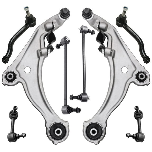 Detroit Axle - 8pc Front Lower Control Arms Outer Tie Rods Rear Sway Bars Replacement for Nissan Maxima Fits select: 2009-2014 NISSAN MAXIMA S/SV
