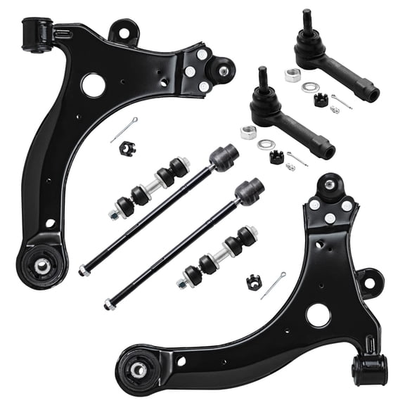Detroit Axle - 8pc Front End Kit for 2004-2013 Chevrolet Impala 2004-2007 Monte Carlo 1997-2003 Pontiac Grand Prix 2 Lower Control Arms w/Ball Joint 2 Sway Bar 4 Inner Outer Tie Rod