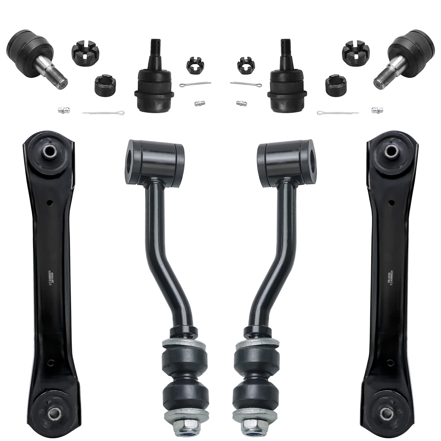 Detroit Axle - 8PC Front Lower Control Arms w/Ball Joints + Sway Bar Links + Tie Rods Replacement for 2006-2007 Ford Focus並行輸入 8pc Front Lower Control Arm Ball Joint Sway Bars for Dodge